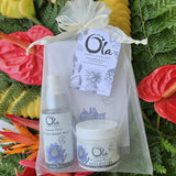 A luxurious spa gift set including Passion Fruit scented sea salt soak, mineralizing deep sea mist, and body butter, all packaged in an organza bag with a branded hang tag.
Travel friendly. Great value
