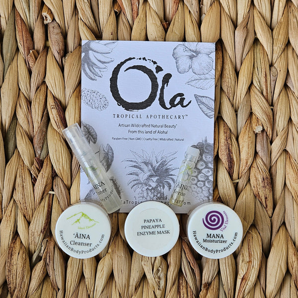 Organic, Gentle, Pure, Paraben Free, Clean Beauty, Renewing, Natural beauty, Nourishing, Healthy, Island, Tropical, Lifestyle, Rejuvenating, High in Antioxidants, Eco-friendly, Farm to Skin, Handmade, Artisan Crafted, Sustainable, Biodegradable, Small Batch, Plant Based, Hawaiian, Cruelty Free, All Natural, Mindful, Conscious, Botanical. Ethically Sourced, Locally Made, Skin Care, Botanical Hydrosols, Made in Hawai’i. Try before you buy, anti -aging skin care, travel essentials