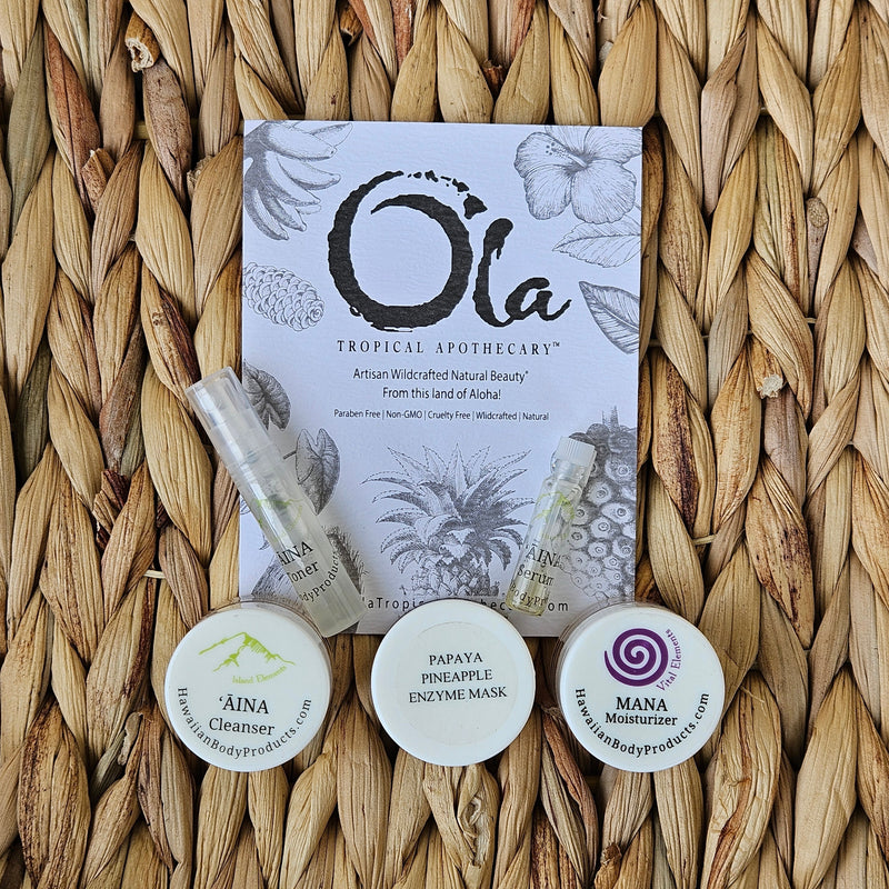 Organic, Gentle, Pure, Paraben Free, Clean Beauty, Renewing, Natural beauty, Nourishing, Healthy, Island, Tropical, Lifestyle, Rejuvenating, High in Antioxidants, Eco-friendly, Farm to Skin, Handmade, Artisan Crafted, Sustainable, Biodegradable, Small Batch, Plant Based, Hawaiian, Cruelty Free, All Natural, Mindful, Conscious, Botanical. Ethically Sourced, Locally Made, Skin Care, Botanical Hydrosols, Made in Hawai’i. Try before you buy, anti -aging skin care, travel essentials